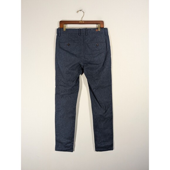 Zara Pants Men Sz 31 Heathered Navy Slim Fit Ankle Trousers Business Casual - Picture 9 of 12